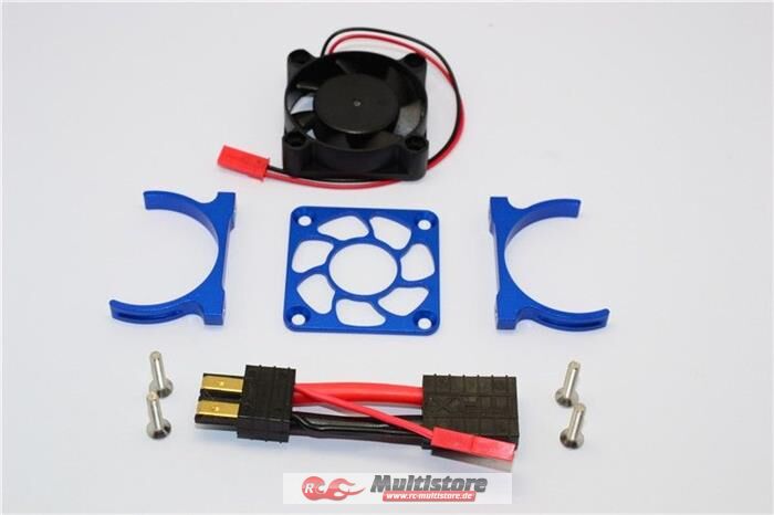 Bild von GPM TRAXXAS Slash 4x4 LCG, TRX-4 Defender, 4-Tec Aluminium Motor Kühlkörper mit Ventilator blau / GPMSLA018FANLCGB