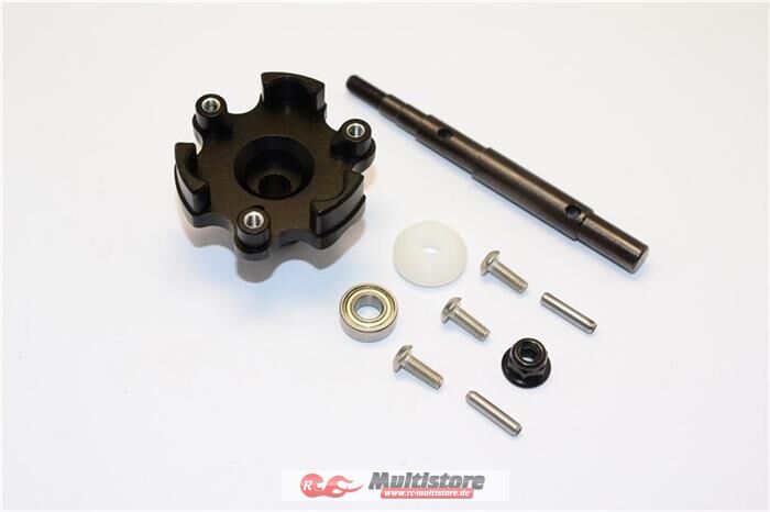 Bild von GPM TRAXXAS X-MAXX Aluminium Hauptzahnrad Adapter und Welle schwarz / GPMTXM8035SBK