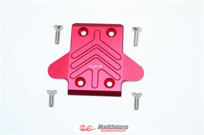Bild von GPM ARRMA Senton, Outcast, Notorious, Kraton 6s Aluminium Chassisplatte unten vorn rot / GPMMAS331FR