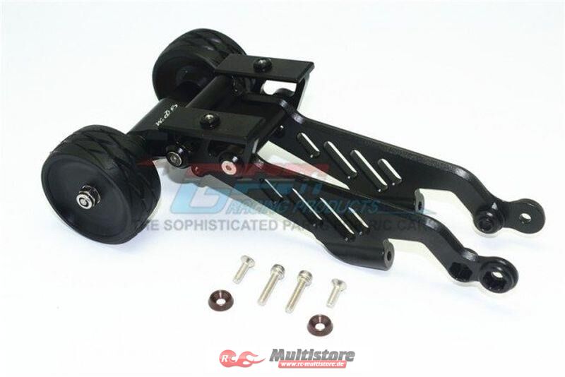Bild von GPM ARRMA 1/8 OUTCAST / BLACK STUNT TRUCK Aluminum Rear Wheelie With Wing Mount - 7pc set / GPMMAO040RBK
