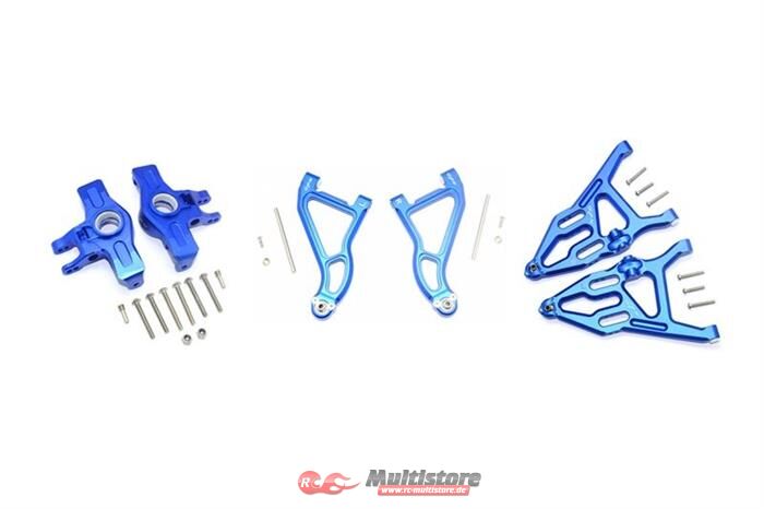 Bild von GPM TRAXXAS UDR Aluminium Aufhängung komplett Set vorn blau / GPMUDR2154A55B