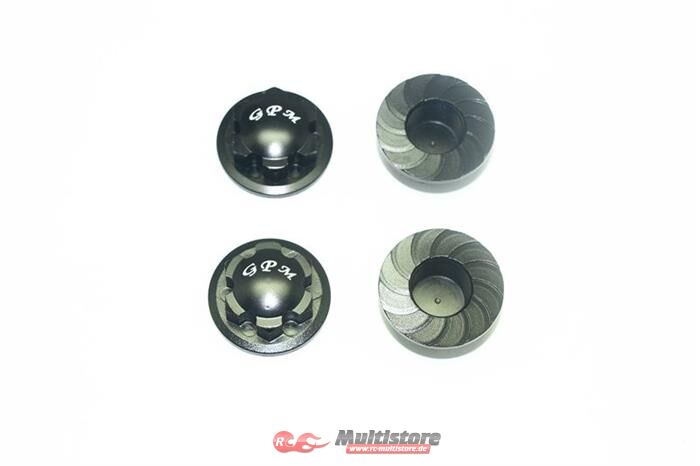 Bild von GPM ARRMA Kraton, Talion, Typhon, Senton, Outcast, Notorious. 6s Aluminium Radnabenabdeckung schwarz / GPMMAK005BK
