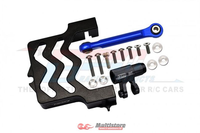 Bild von GPM TRAXXAS XRT black ALUMINUM 6061-T6 SERVO MOUNT + TIE ROD + 25T SERVO HORN SET / GPMXRT024BK