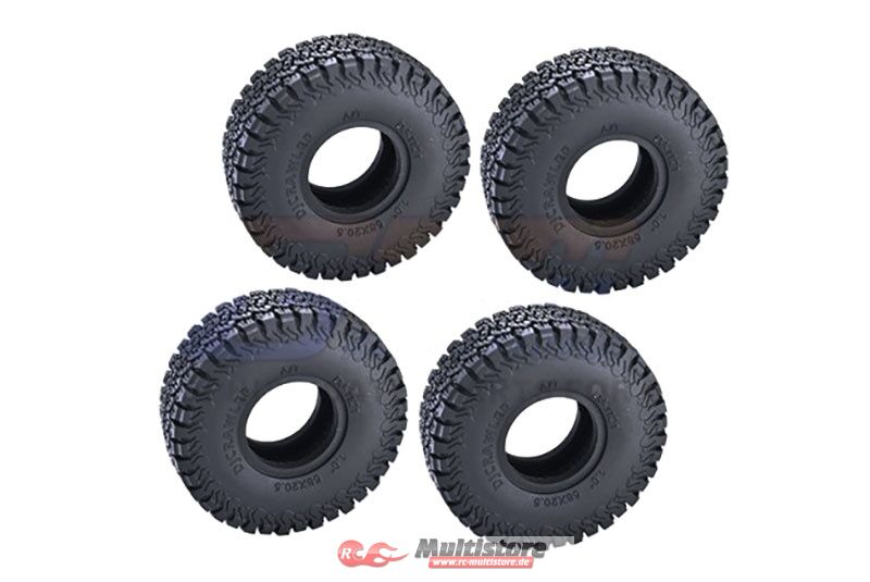 Bild von GPM TRX-4M 1.0 HighGrip-Gummi-Reifen mit Einlagen 58x20,5mm / GPMTRX4MZSP21ABK