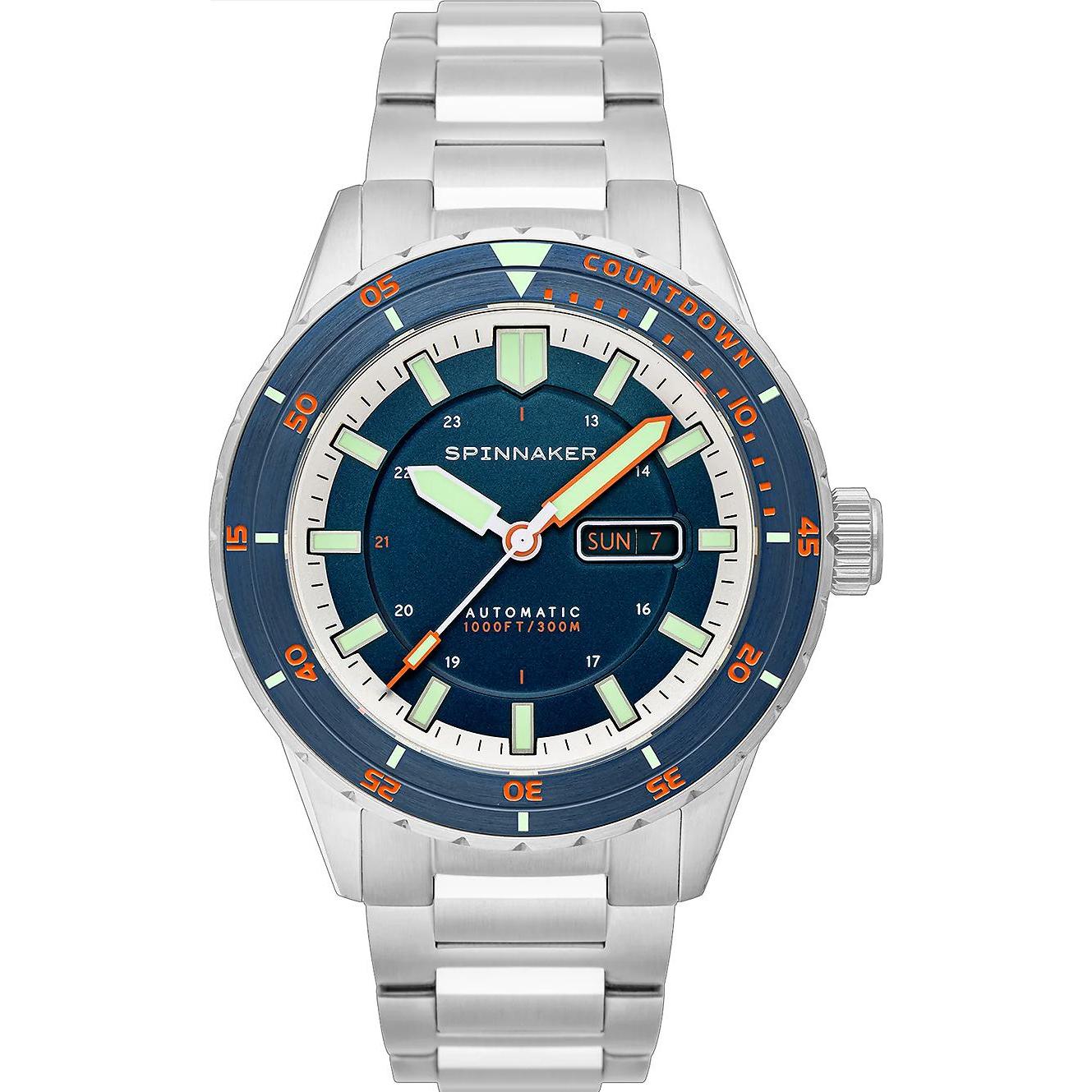 Bild von Spinnaker, Armbanduhr, SP-5099-44 Herrenuhr Hass Automatik Diver 43mm 30ATM, Silber, (Taucheruhr, Lünette drehbar links, 43 mm)