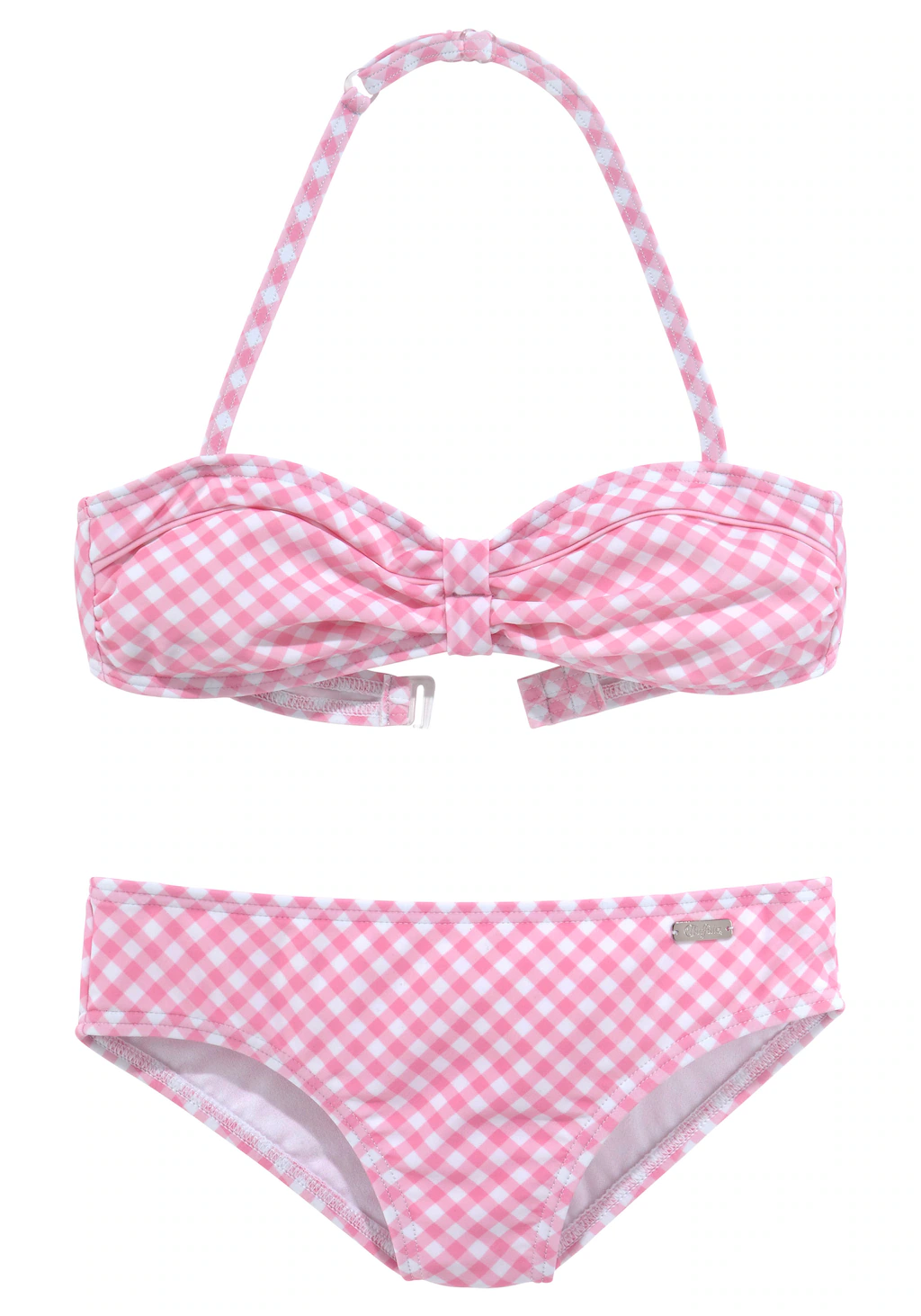 Bild von Buffalo Bandeau-Bikini "Karo Kids", mit unifarbenen Details