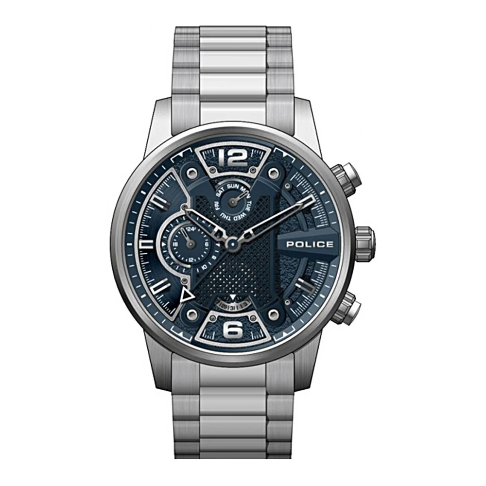 Bild von Police, Armbanduhr, Lanshu, Silber, (Analoguhr, 48 mm)