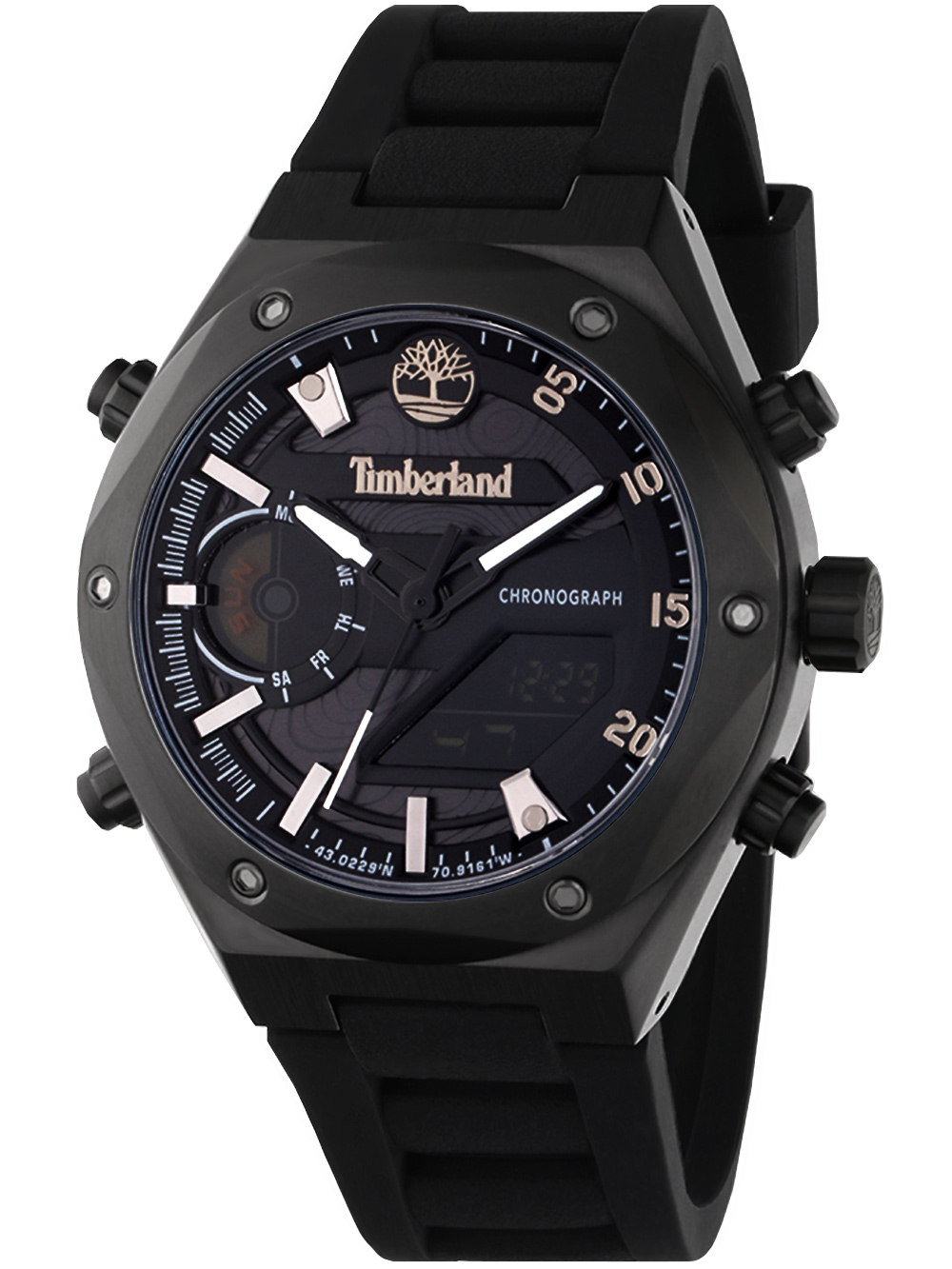 Bild von Timberland, Armbanduhr, TDWGP2231401 Abbotville Herrenuhr 45mm 5ATM, Schwarz, (Chronograph, 45 mm)