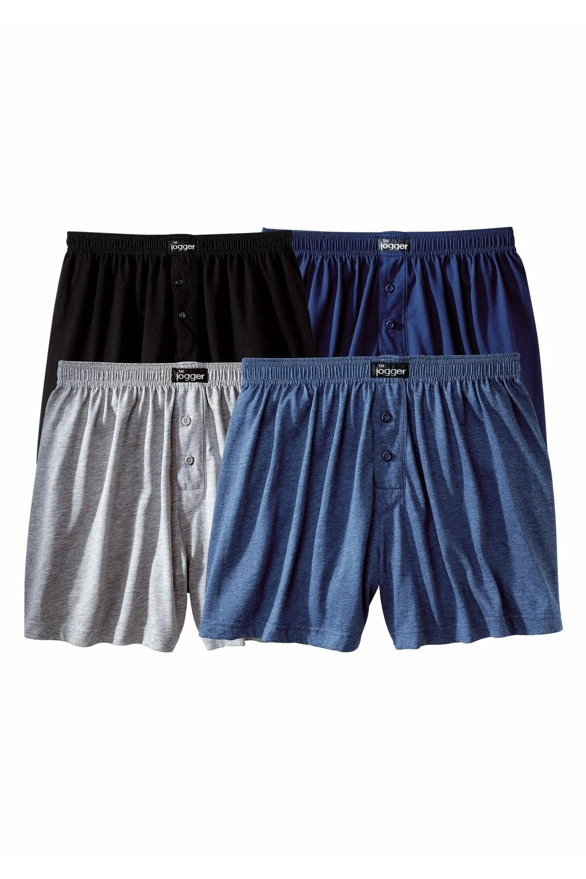 Bild von LE JOGGER Boxershorts Schwarz Unifarben für Herren - 7