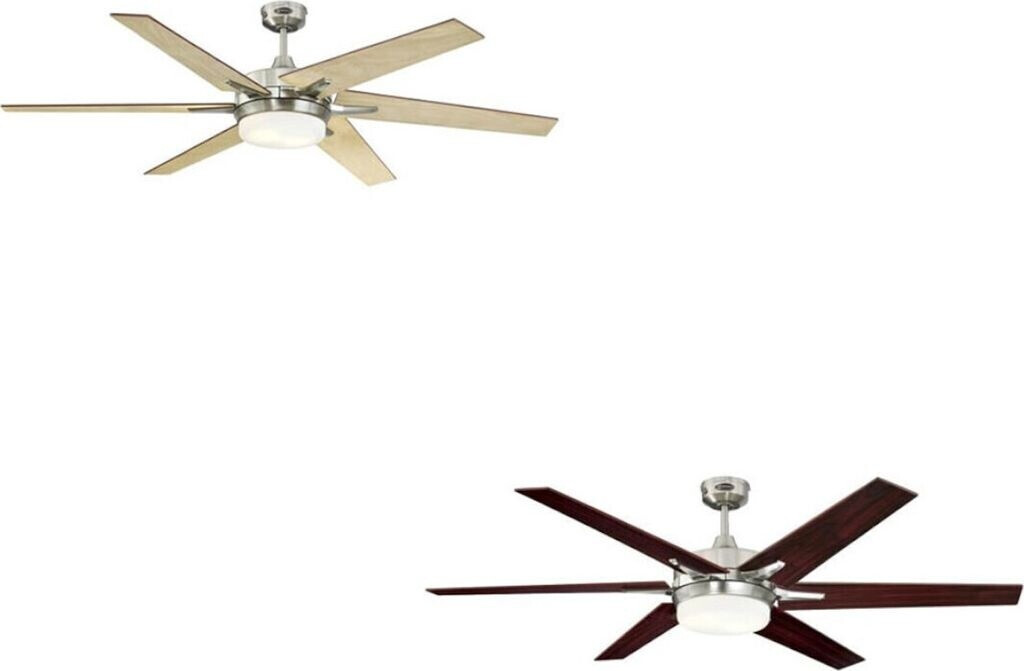 Bild von 72077 Cayuga Deckenventilator 152 cm, gebürstetes Nickel, für den Innengebrauch, Leuchtenset mit Opalmilchglas