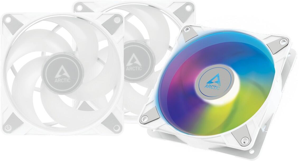 Bild von Arctic P12 PWM PST A-RGB - 3-pack value pack - Gehäuselüfter - 120mm - Weiß mit RGB-Beleuchtung - 24 dBA
