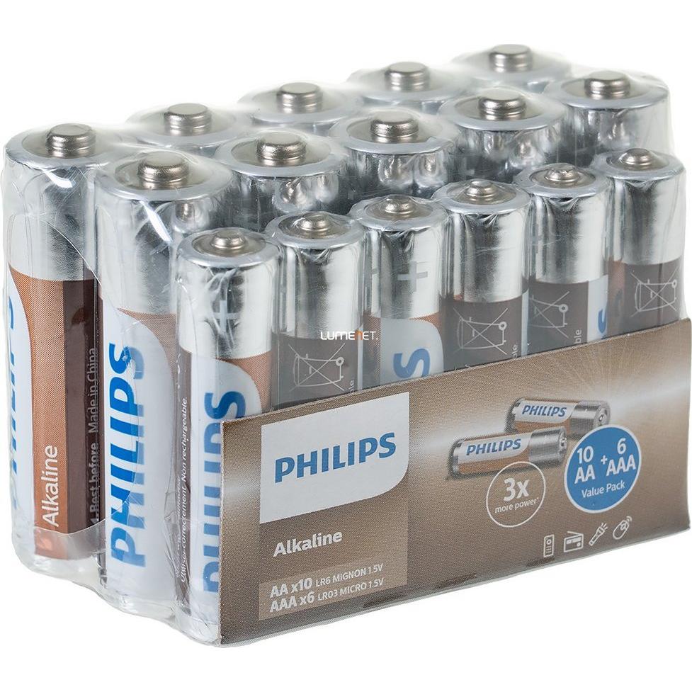 Bild von Philips Batteriesatz 16szt. (16 Stk., 1/2 AAA), Batterien + Akkus