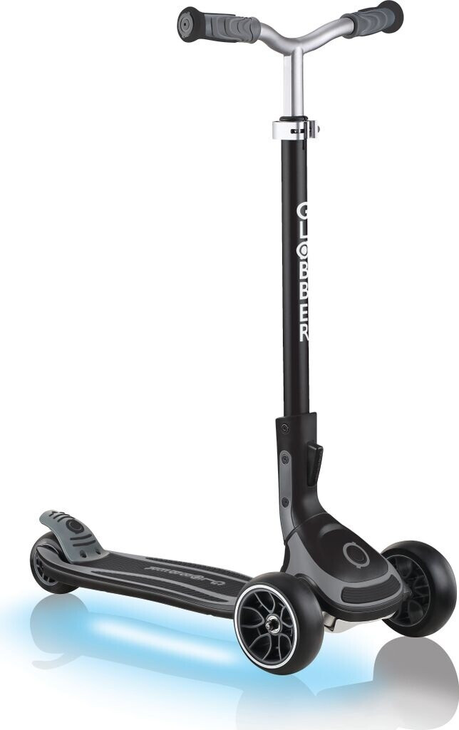 Bild von GLOBBER ULTIMUM Lights – Tretroller, 125/90 mm extra breit, ABEC 7, 3-rädrig, höhenverstellbar, LED-Leuchtmodul, grau