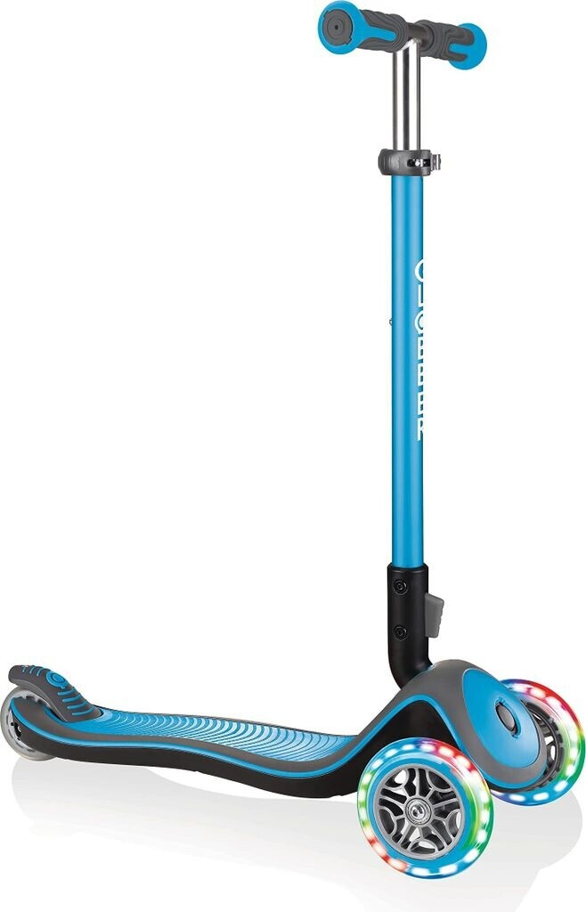Bild von GLOBBER ELITE DELUXE LIGHTS – Tretroller Kinder, 120/80 mm, ABEC 5, 3-rädrig, höhenverstellbar, LED-Rollen, hellblau