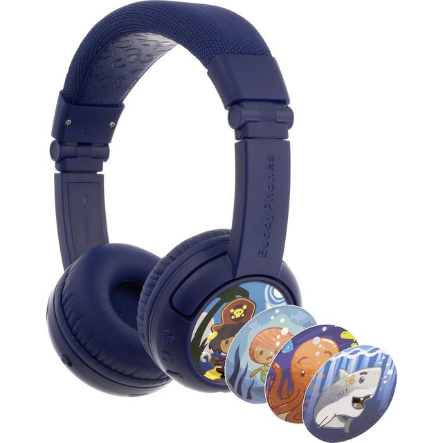 Bild von Onanoff BuddyPhones® Kinder On Ear Headset Bluetooth®, kabelgebunden Dunkelblau Lautstärkebegrenz