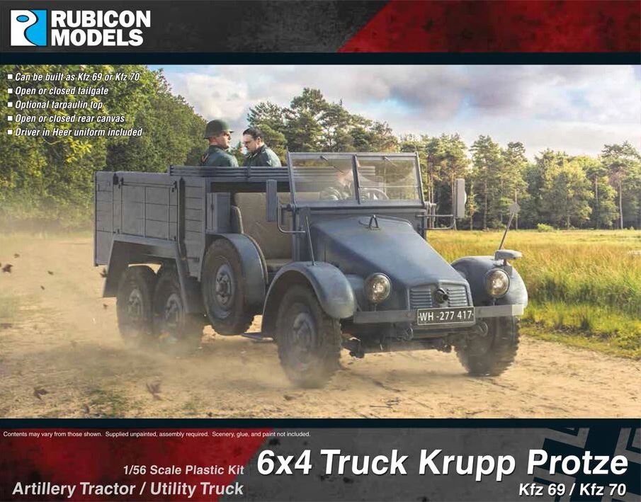 Bild von Rubicon Models 6x4 Truck Krupp Protze Kfz 69/70 1/56 28mm German LKW Tractor