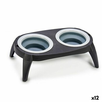 Bild von Mascow Napf, Futternapf für Haustiere Biegsam Schwarz Silikon Kunststoff 9 x 39 x