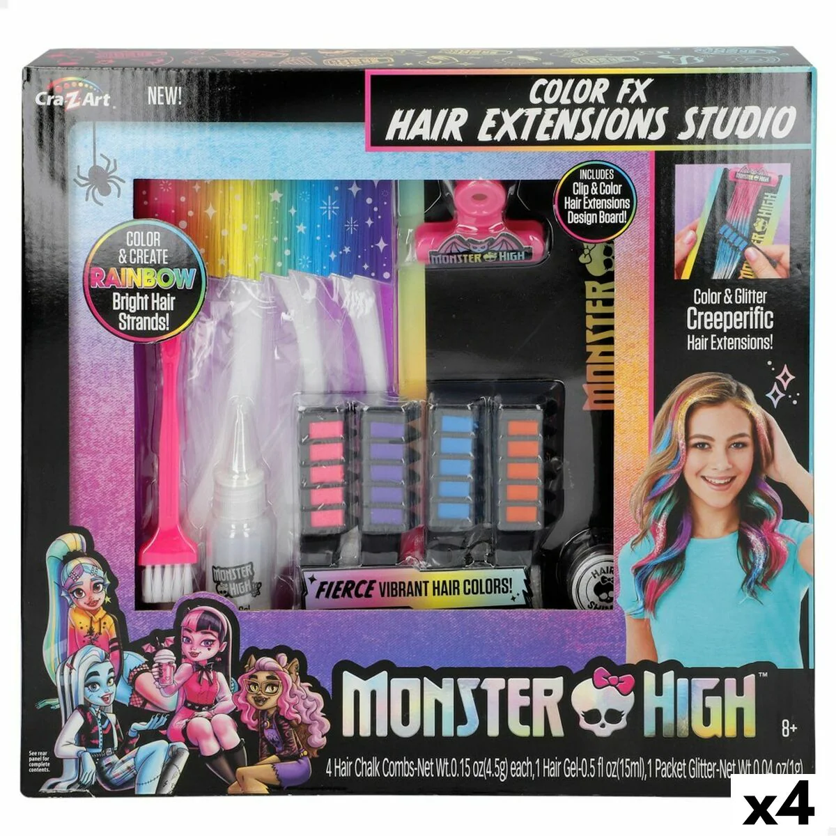 Bild von Friseur Set Monster High Haarverlängerungen (4 Stück)