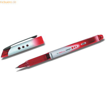 Bild von PILOT Tintenroller V-Ball Grip 05, Flüssigtinte, feine Spitze, Rot, 3 Stück