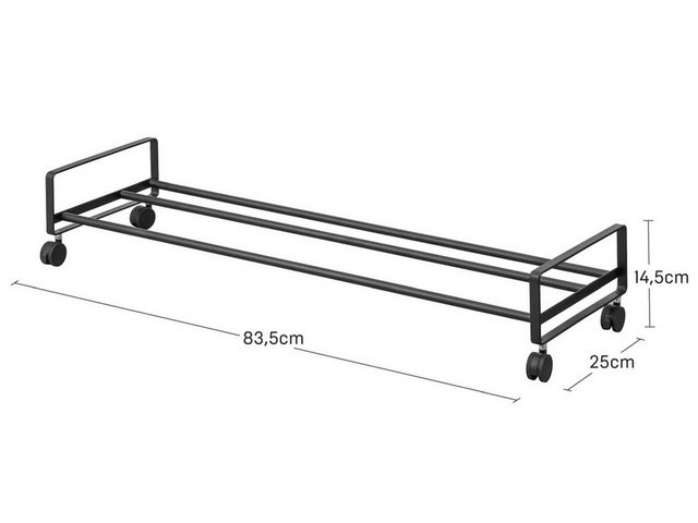 Bild von Yamazaki Schuhregal "Tower" aus Metall, mit Rollen, 83x14x27cm, Schuhständer, Schuhablage flach, rollbar für bis zu 4 Paar Schuhe