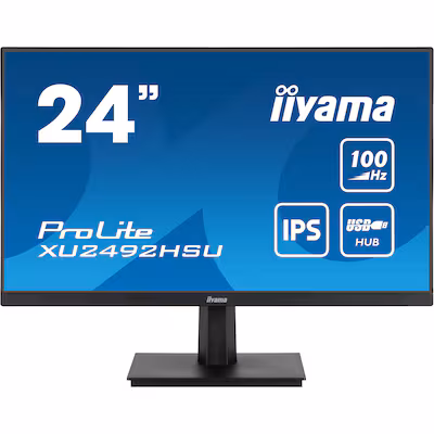 Bild von iiyama ProLite XU2492HSU-B6 - LED-Monitor - 61 cm (24) (23.8 sichtbar) - 1920 x 1080 Full HD (1080p) @ 100 Hz - IPS - 250 cd/m² - 1300:1 - 0.4 ms - HDMI, DisplayPort - Lautsprecher - mattschwarz [Energieklasse D] (XU2492HSU-B6)