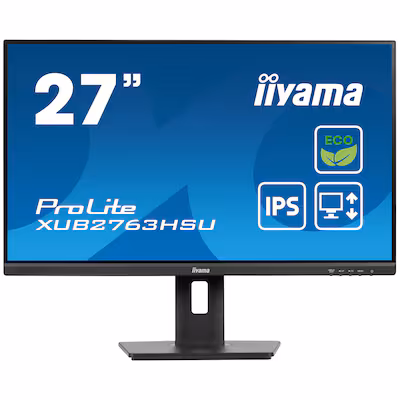 Bild von iiyama ProLite XUB2763HSU-B1 - LED-Monitor - 68.6 cm (27) - 1920 x 1080 Full HD (1080p) @ 100 Hz - IPS - 250 cd/m² - 1300:1 - 3 ms - HDMI, DisplayPort - Lautsprecher - Schwarz, Matte [Energieklasse B] (XUB2763HSU-B1)