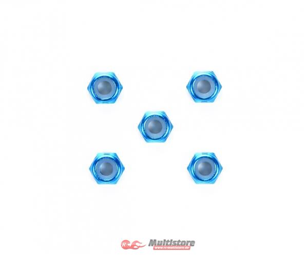Bild von TAMIYA DB-01 3mm Alu Stoppmuttern (5) dünn Blau / 300054155