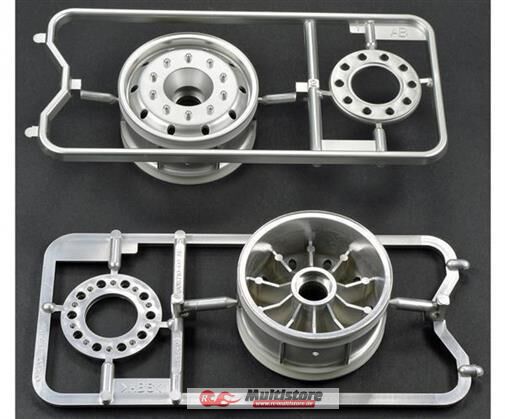 Bild von TAMIYA 1:14 Aufliegerfelgen (2) 30mm Chrom matt / 300056520