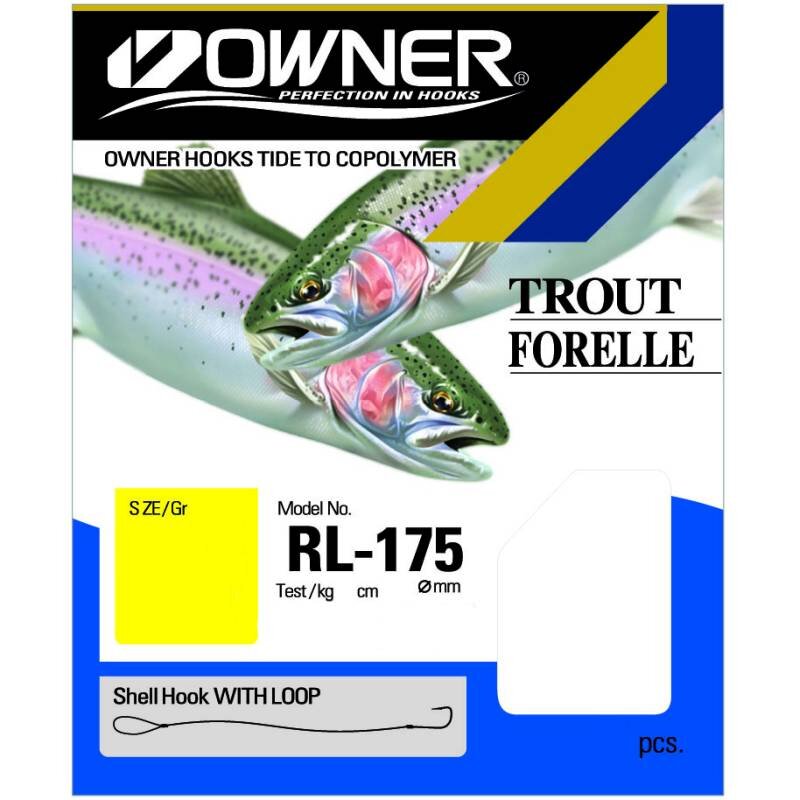 Bild von Owner Forelle RL-175 Angelhaken blau 200cm - 10 Forellenhaken