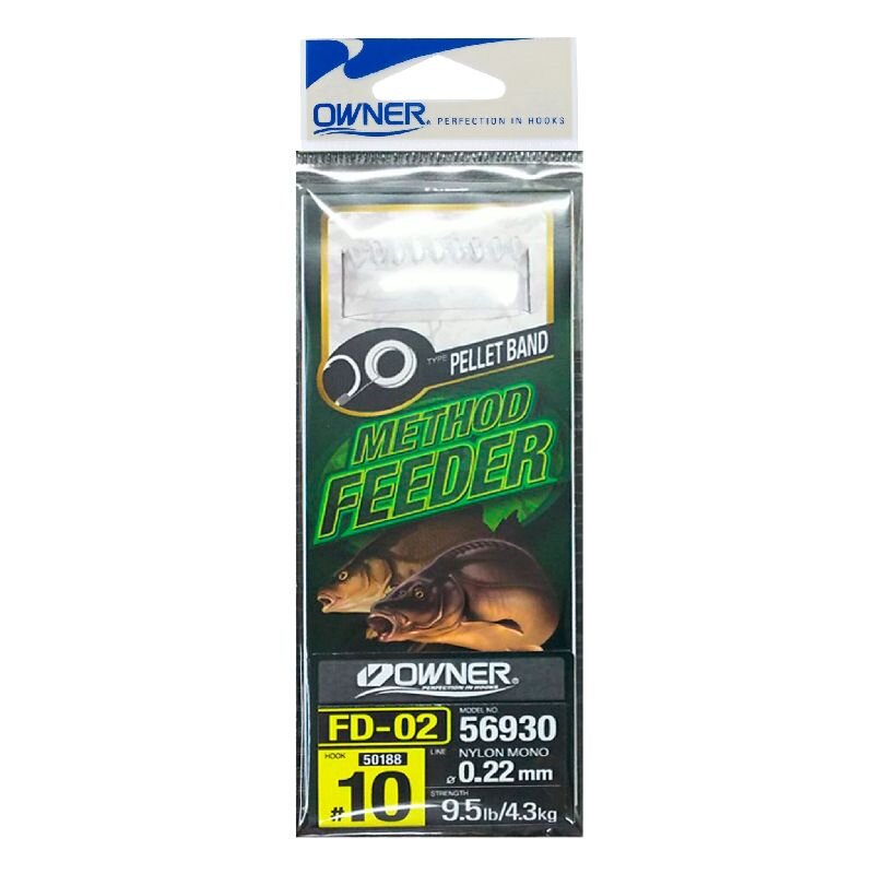 Bild von OWNER Method Feeder Schonhaken mit Pelletband 10cm Gr.14 0,20mm...