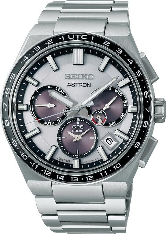 Bild von Seiko, Armbanduhr, Astron GPS Solar Dual Time, Silber, (Analoguhr, 43 mm)