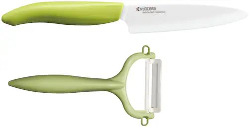Bild von KYOCERA Messer-Set »GEN«, (Set, 2 tlg.), scharfe Hochleistungskeramik-Klinge, (Universalmesser, Sparschäler)