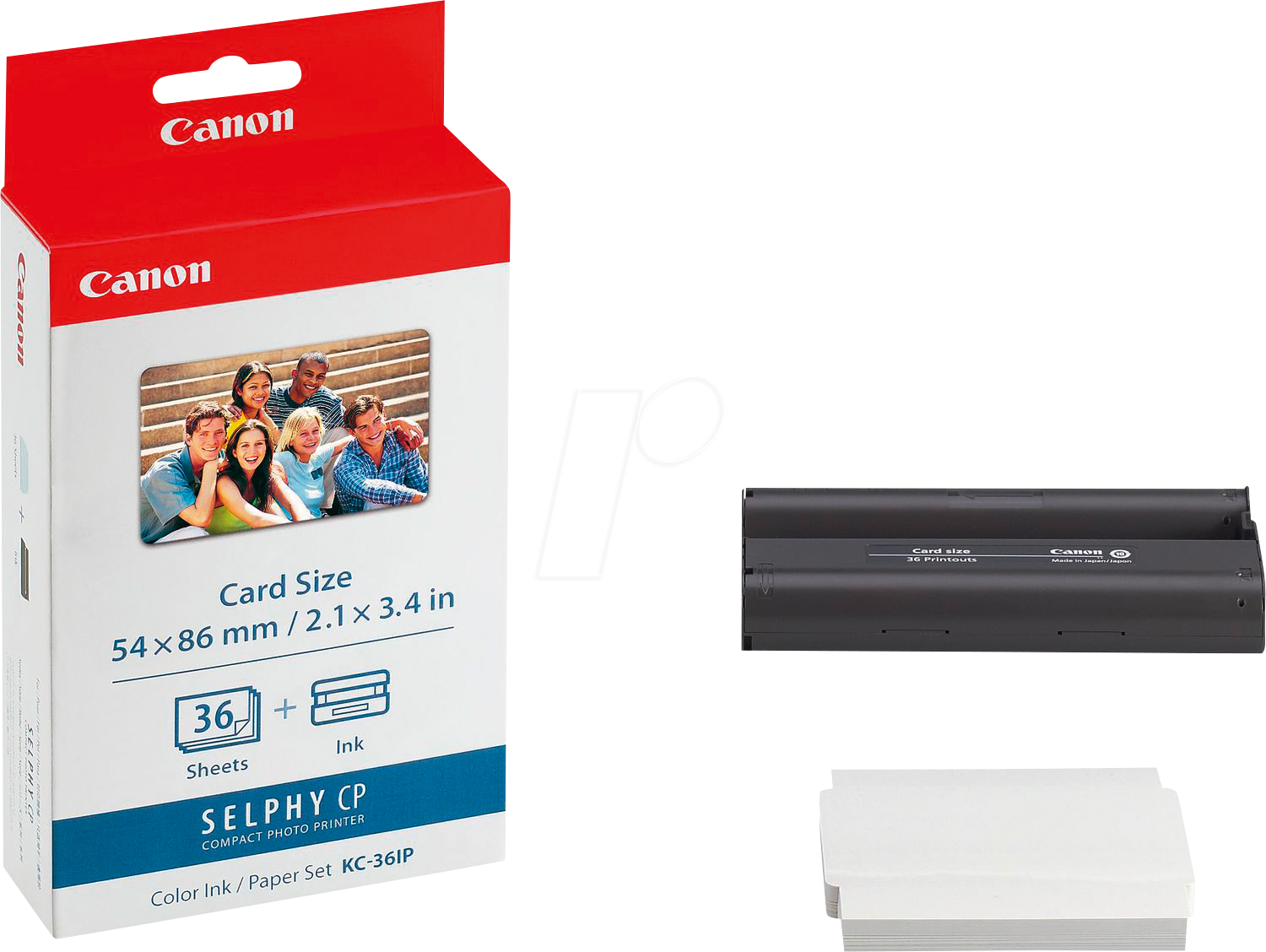 Bild von Canon KC-36IP - Druckpatrone / Papiersatz - 1 - 54 x 90 mm - für SELPHY CP330, CP520, CP530, CP720, CP740, CP750, CP760, CP770, CP780, CP790, CP800, CP900 (7739A001)