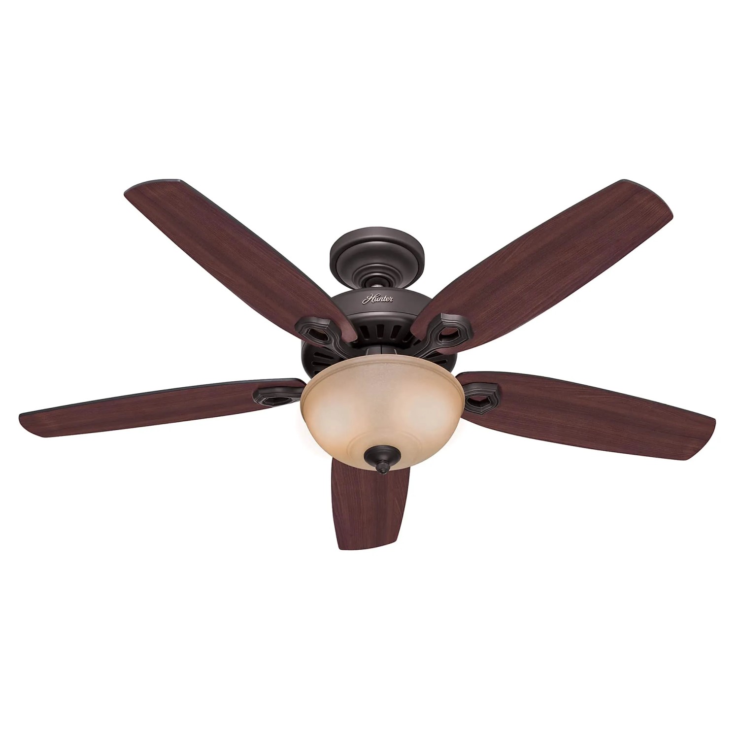 Bild von HUNTER FANS Deckenventilator Builder Deluxe 132 cm Bronze mit Beleuchtung und Zugketten