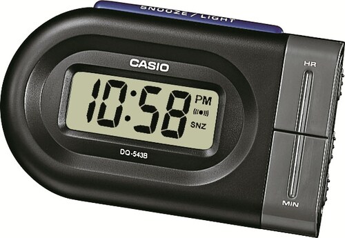 Bild von Reisewecker CASIO "DQ-543B-1EF", schwarz (schwarz, grau), Wecker, Wecker, ideal als Geschenk, Beleuchtung