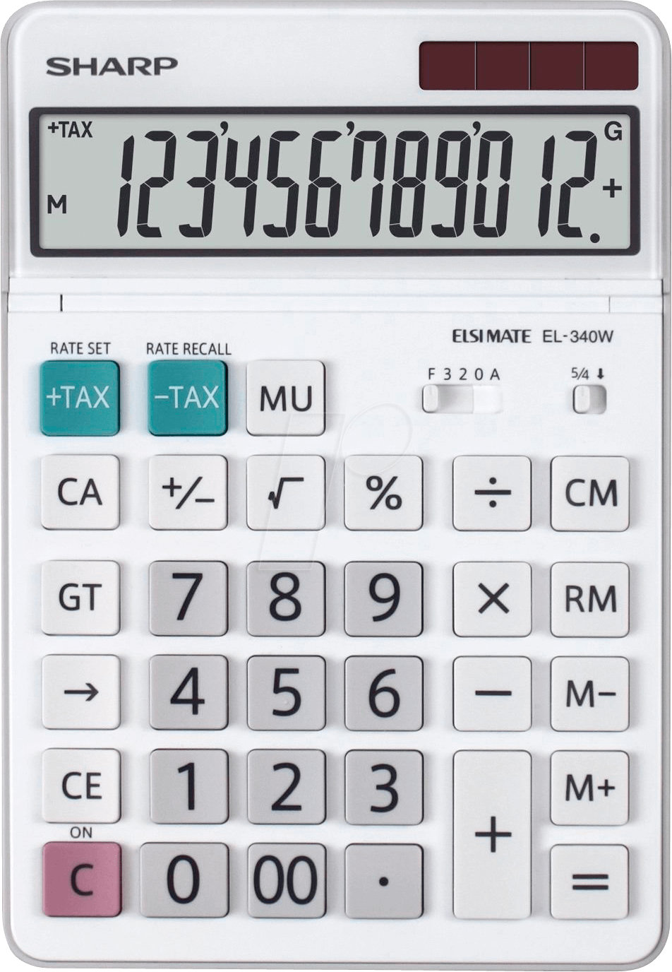 Bild von Sharp, Taschenrechner, EL-340W Taschenrechner Desktop -Rechner (Batterien, Solarzellen)