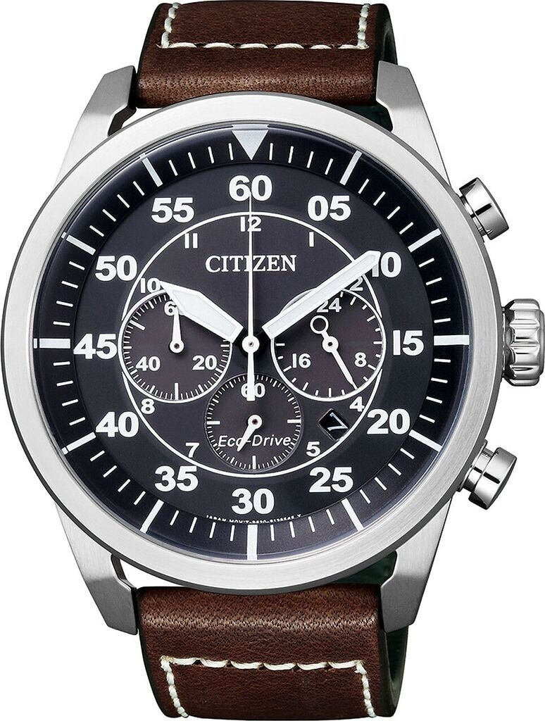 Bild von Citizen Herren Chronograph Quarz Uhr mit Leder Armband CA4210-16E