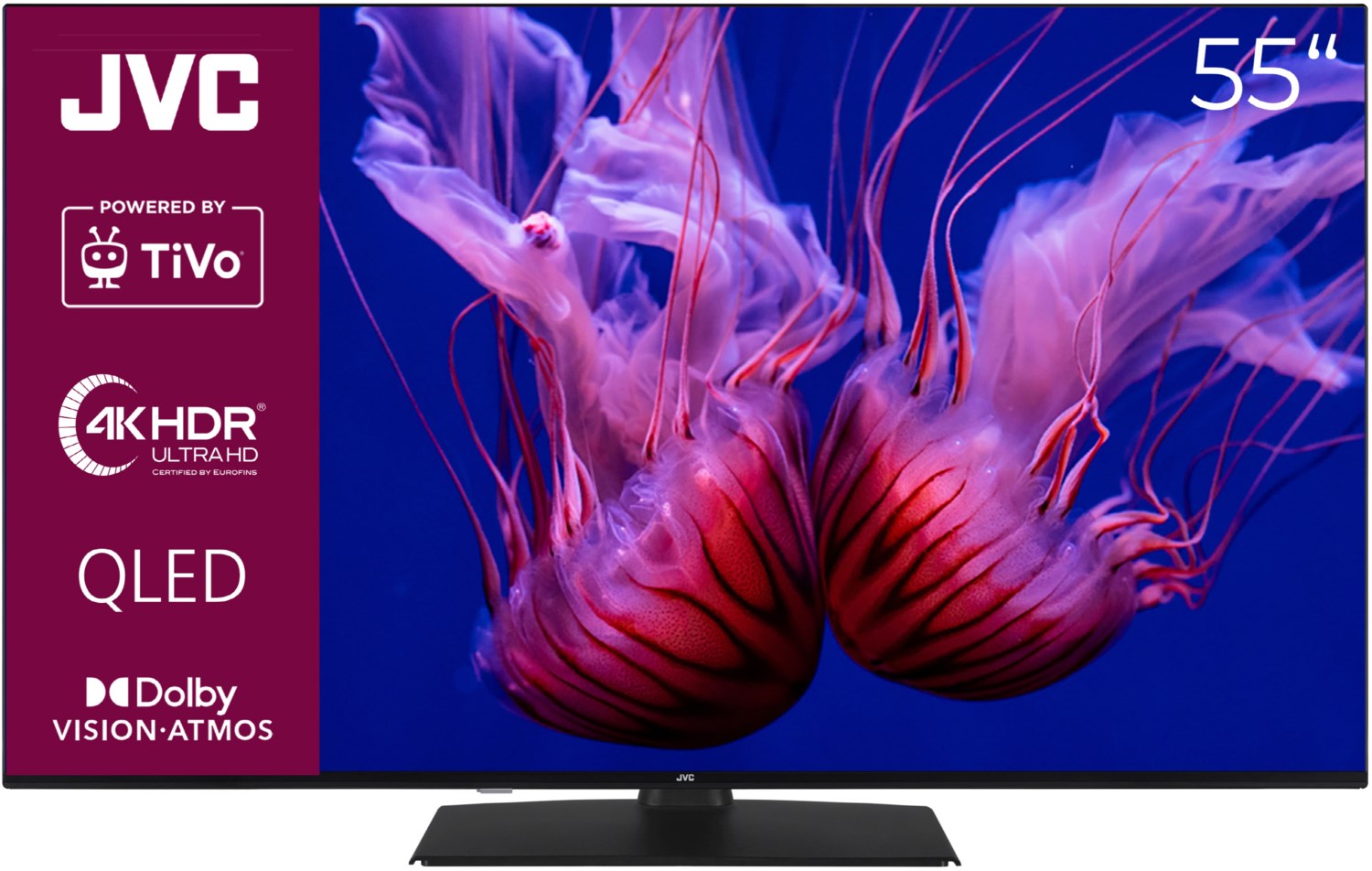 Bild von JVC LT-55VUQ3455 QLED-Fernseher (139 cm/55 Zoll, 4K Ultra HD, Smart TV powered by TiVo, Smart TV powered by TiVo, HDR Dolby Vision, Triple-Tuner, 6 Monate HD)