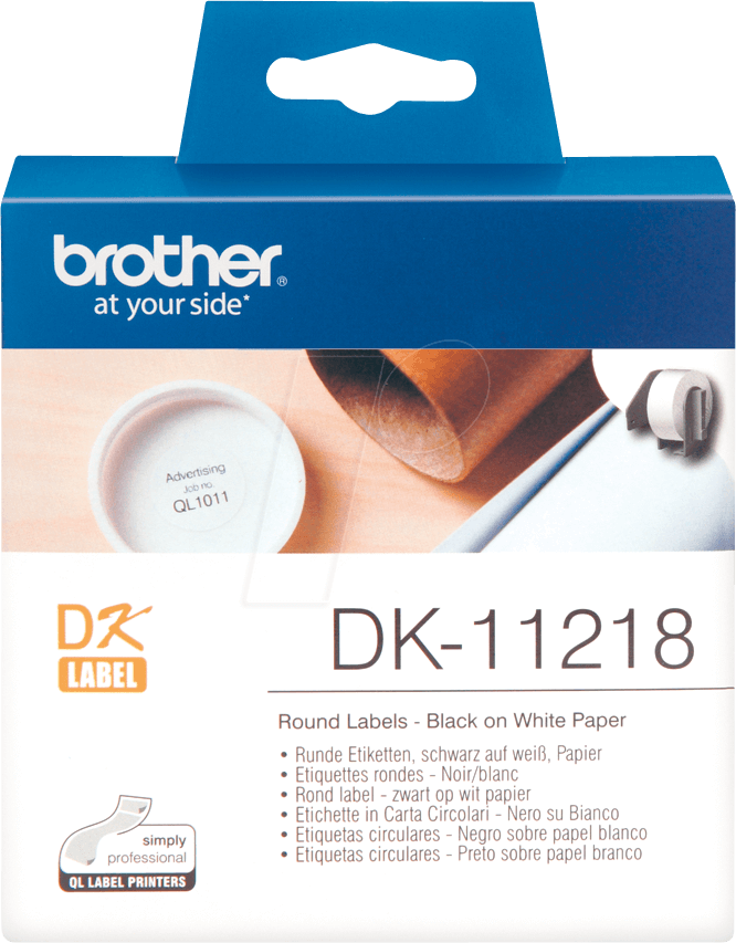 Bild von Brother DK-11218 - Etiketten - Rolle (2,4 cm) - 1000 Stck. - für QL 1050, 1050N, 1060N, 500, 500A,