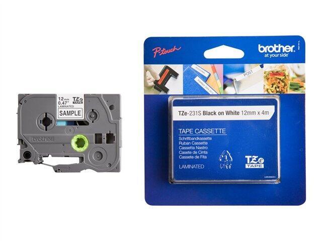 Bild von Brother TZe-231S TZe-Tape Schriftbandkassette,Bandbreite:12mm, schwarz auf weiß
