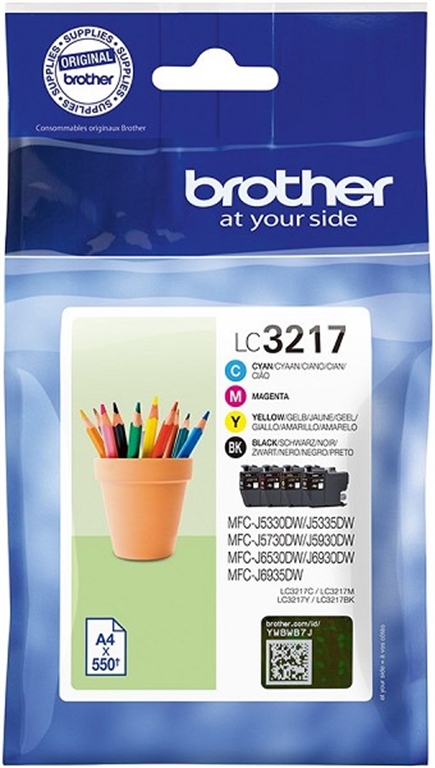 Bild von Brother LC-3217 Tintenpatronen Value Pack mit Schwarz, Cyan, Gelb und Magenta