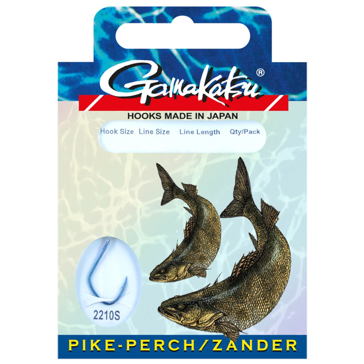 Bild von GAMAKATSU Hook BKS-2210S Zander 60cm Gr.6 0,20mm Blau 10Stk. (5,98 € pro 1 m)