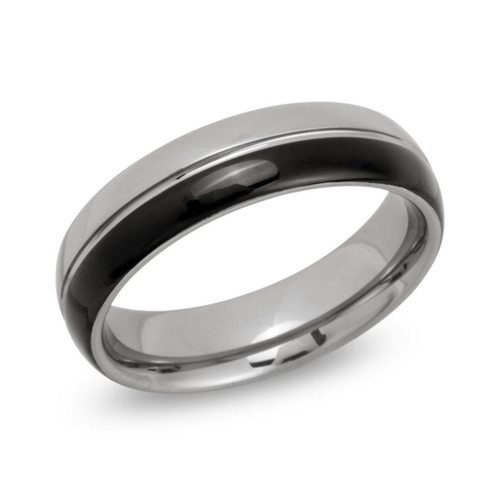 Bild von Unique Fingerring Ring Wolfram Glanzrille Tungstenringe TUR0035