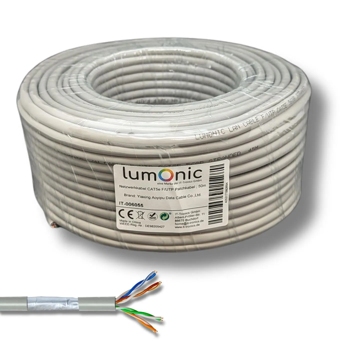 Bild von 50 Meter CAT5e Netzwerkkabel F/UTP Ethernet Kabel