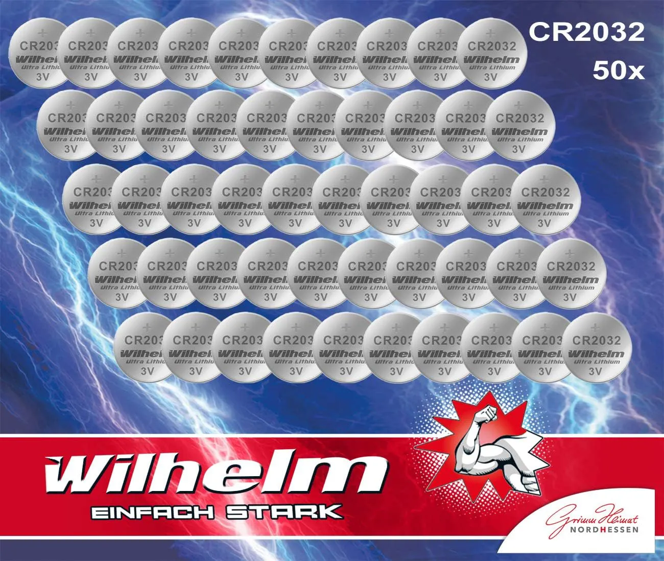 Bild von 50 Stück CR2032 Knopfzellen Lithium Batterien 3V