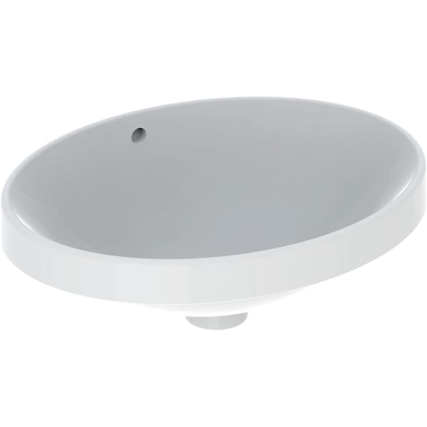 Bild von Geberit VariForm Einbauwaschtisch, oval 50x40cm, ohne Hahnloch, mit Überlauf, KeraTect, 500709002 500709002