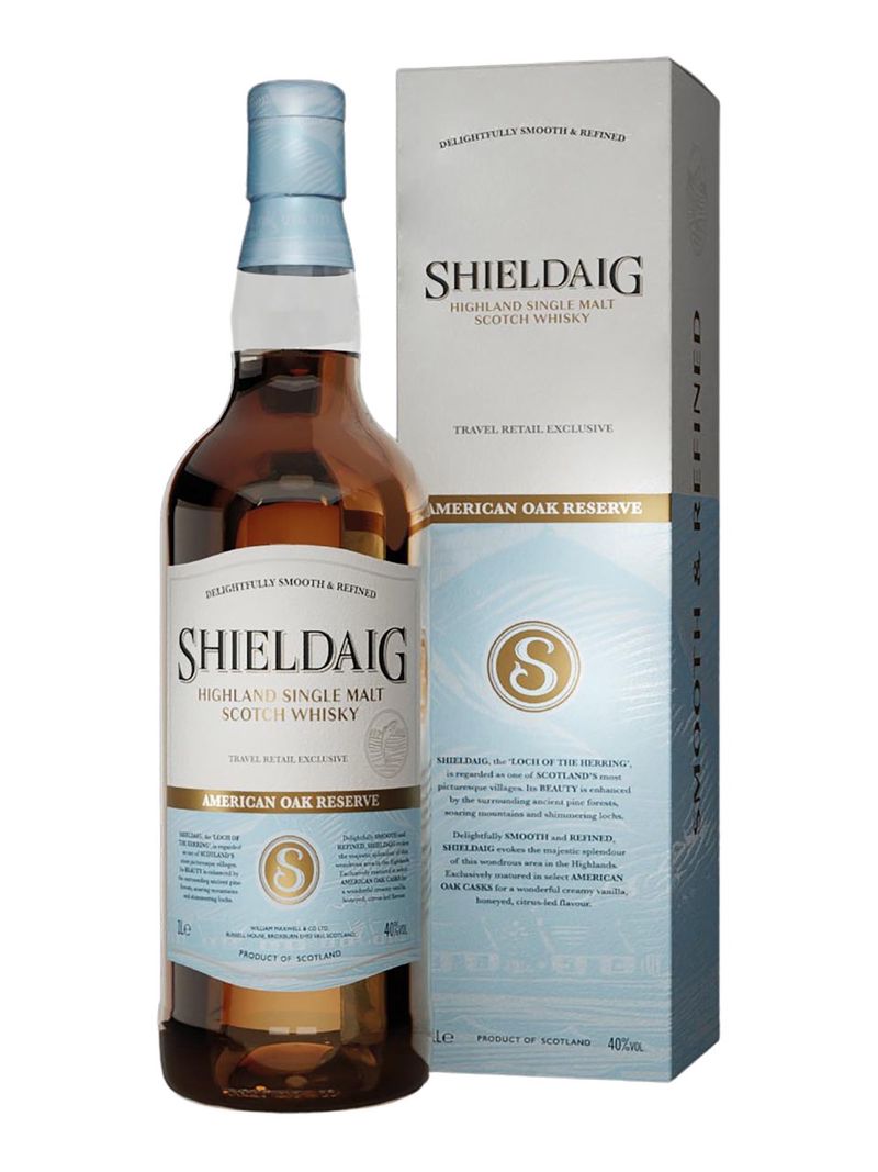Bild von Shieldaig American Oak Reserve Highland Single Malt Scotch Whisky 40% 1L Geschenkverpackung