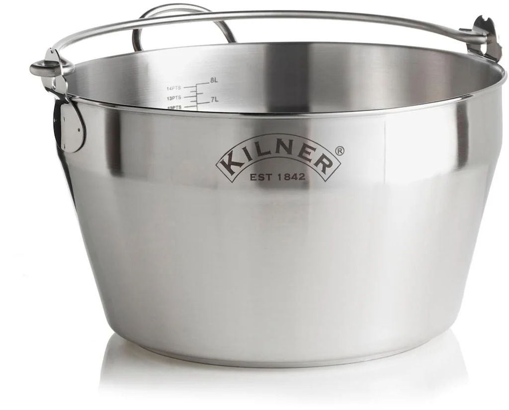 Bild von Einkochtopf KILNER, silber (edelstahlfarben), H:19,5cm Ø:34cm, Töpfe, 8 Liter, Induktion