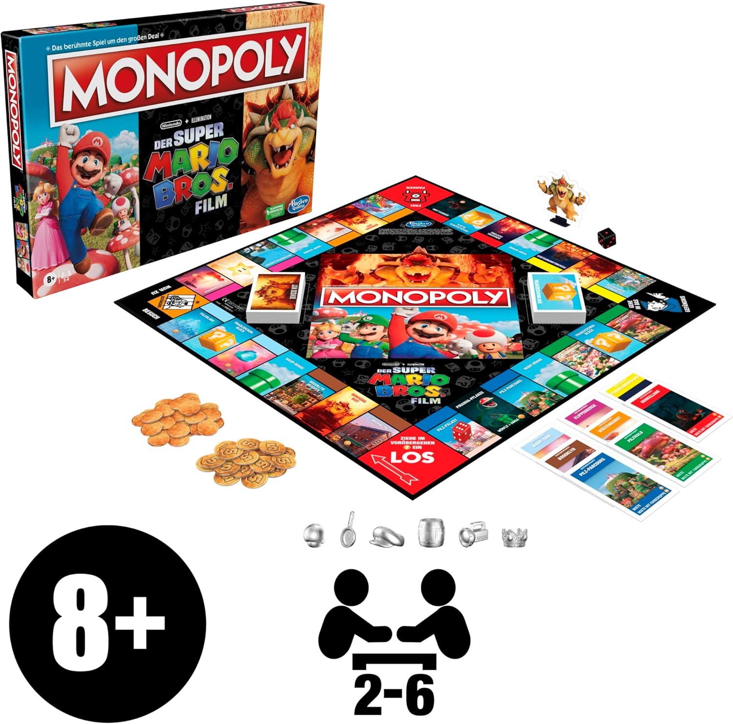 Bild von Hasbro Monopoly Super Mario Movie | Brettspiel | F?r max. 6 Spieler | Inspiriert durch Super Mario Bros. Film | Enth?lt 6 Spielsteine | Ab 8 Jahren