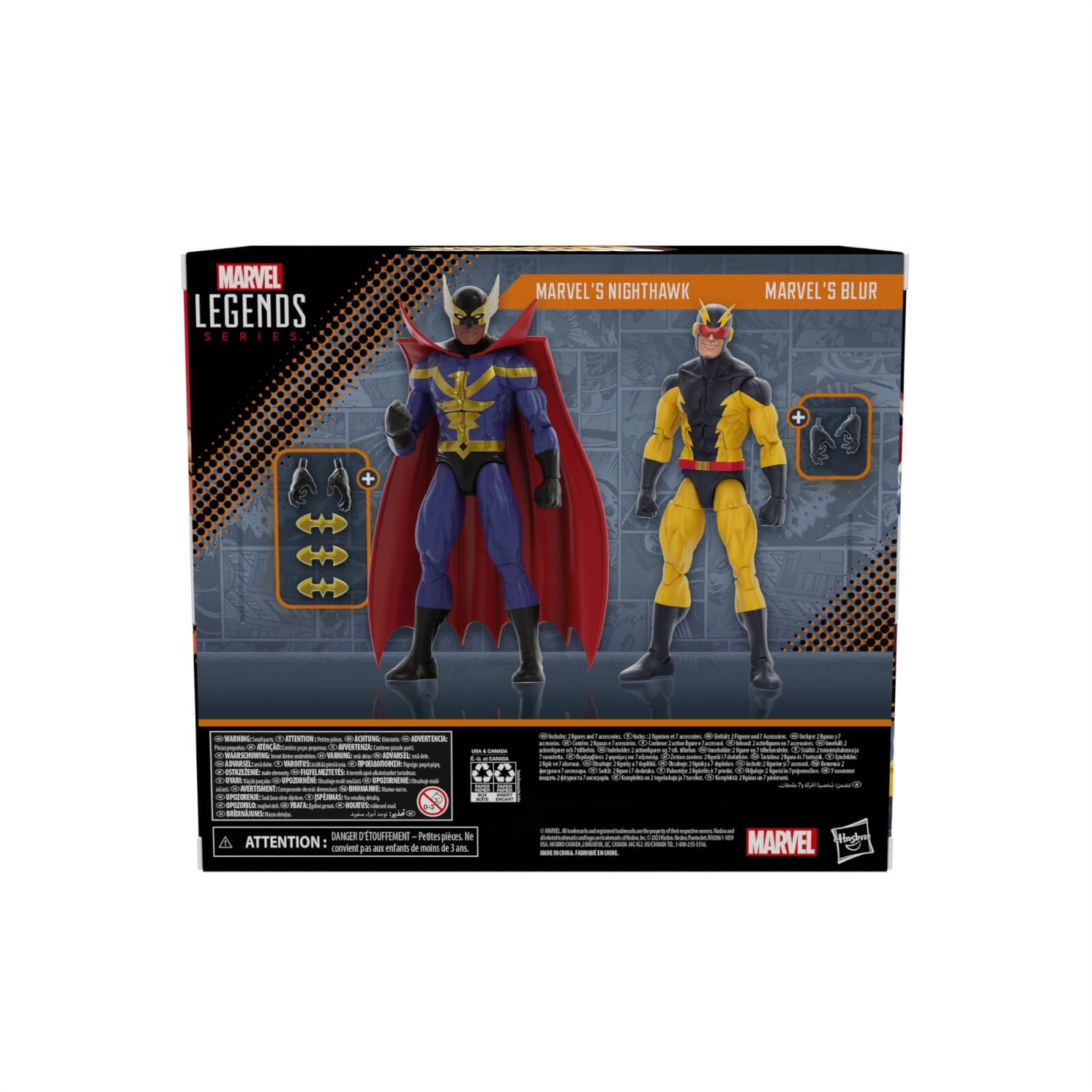Bild von Marvel Hasbro Legends Series, Marvel's Nighthawk und Marvel's Blur, Packung mit 2 Legends-Actionfiguren, 15,2 cm, Comic-inspiriert